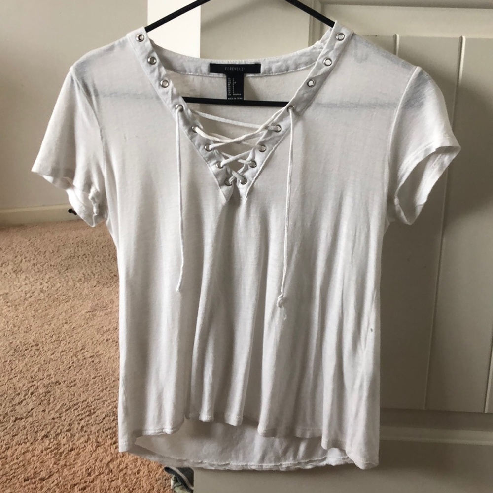 white crossed top